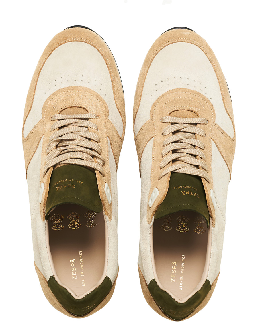 Heren | Zespà ZSP6 Suede Runner Sneakers Off White/Savane | Zespà | ZSP6 Suede Runner Sneakers Off White/Savane