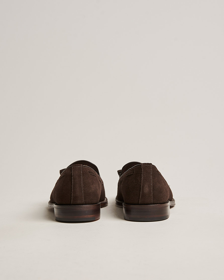 Heren | Instappers | Loake 1880 | Russell Tassel Loafer Chocolate Brown Suede