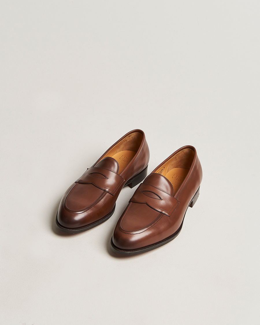 Heren | Formal Wear | Edward Green | Piccadilly Penny Loafer Dark Oak Antique