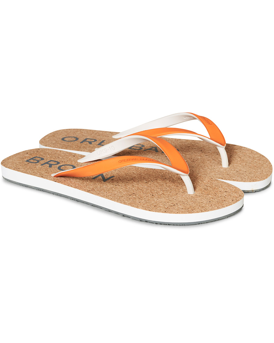 Heren | Orlebar Brown Haston Cork Flip Flops Clementine | Orlebar Brown | Haston Cork Flip Flops Clementine