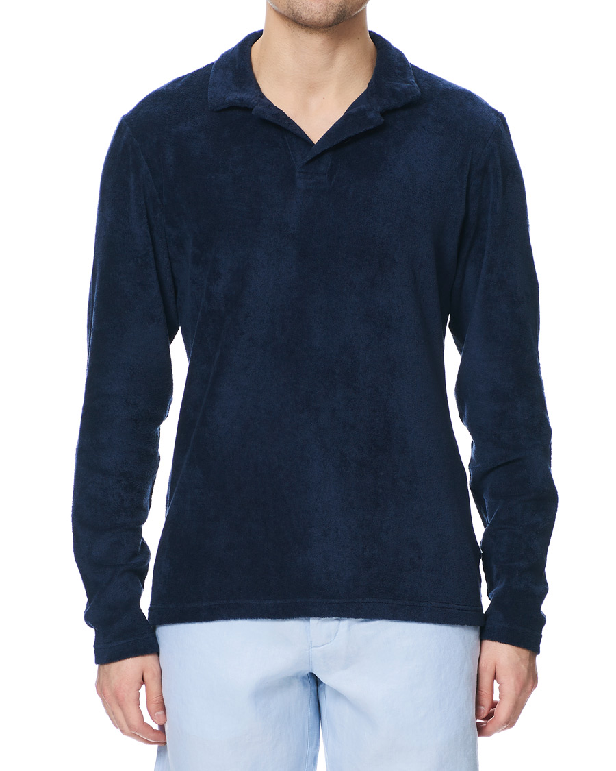 Heren | Truien | Orlebar Brown | Terry Long Sleeve Polo Navy
