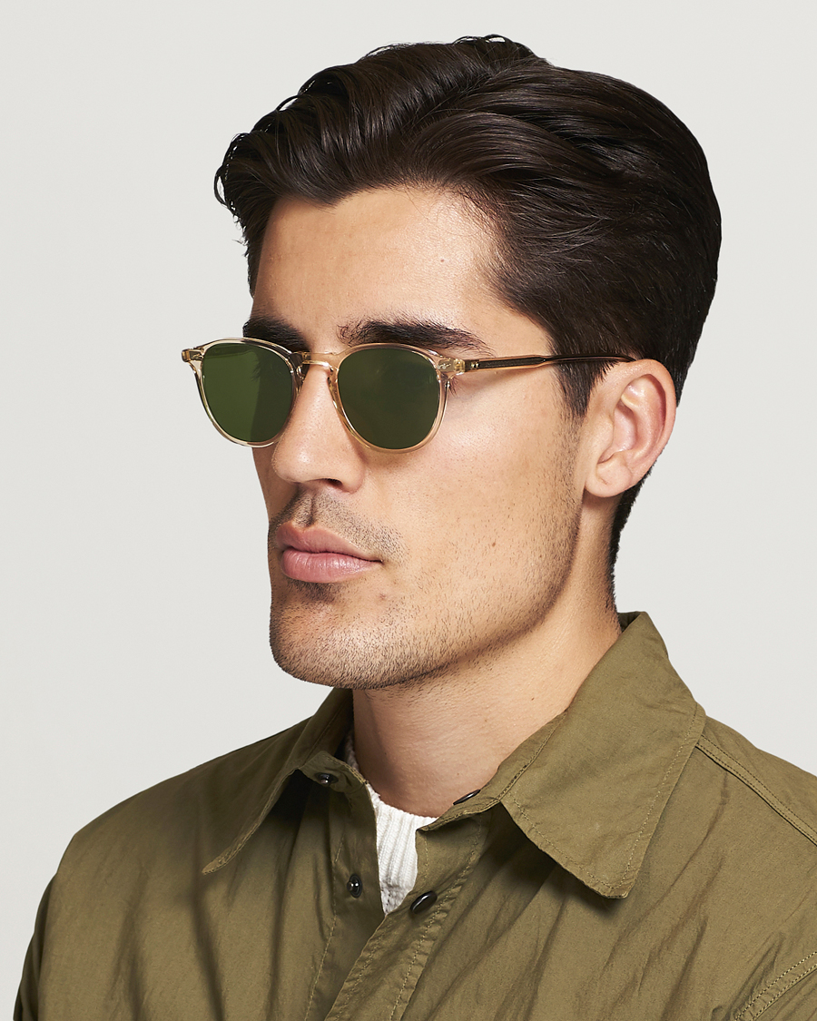 Heren | Ronde frame zonnebrillen | Garrett Leight | Hampton 46 Sunglasses Pure Green