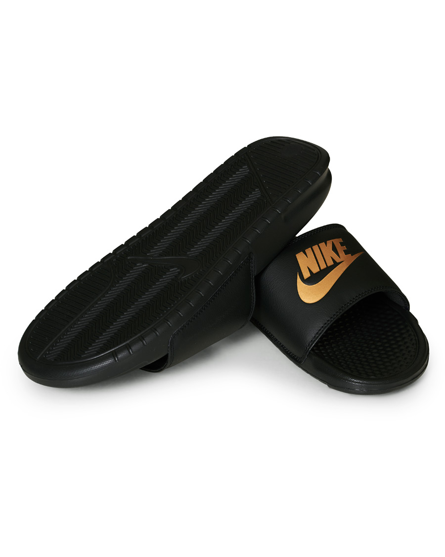 Heren | Nike Benassi JDI Slides Black/Gold | Nike | Benassi JDI Slides Black/Gold