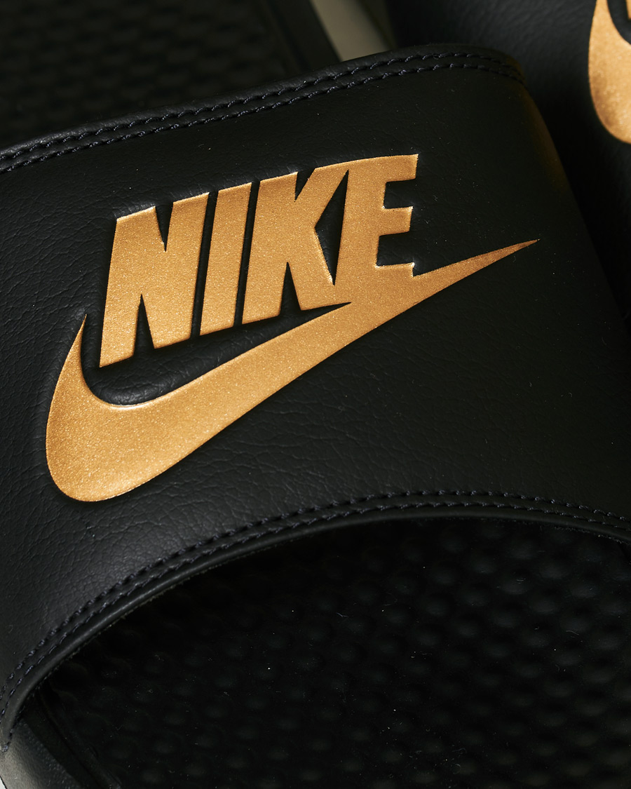 Heren | Nike Benassi JDI Slides Black/Gold | Nike | Benassi JDI Slides Black/Gold