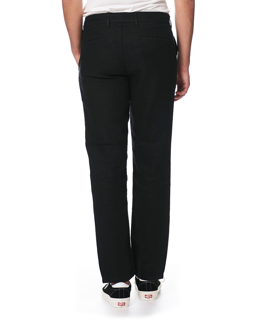 Heren | Broeken | NN07 | Karl Linen Trousers Black