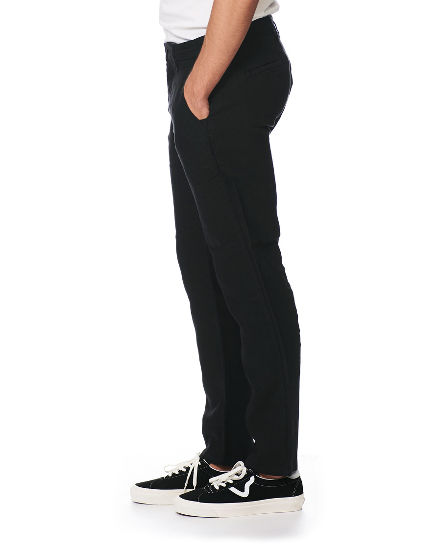 Heren | Broeken | NN07 | Karl Linen Trousers Black