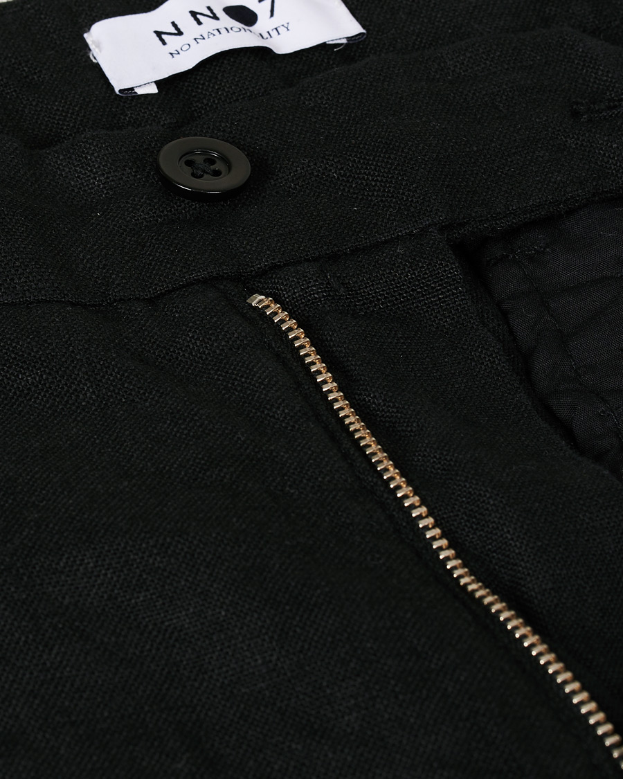 Heren | Broeken | NN07 | Karl Linen Trousers Black