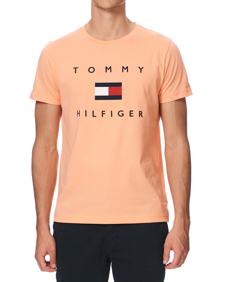 Heren | T-shirts | Tommy Hilfiger | Flag Logo Crew Neck Tee Island Coral