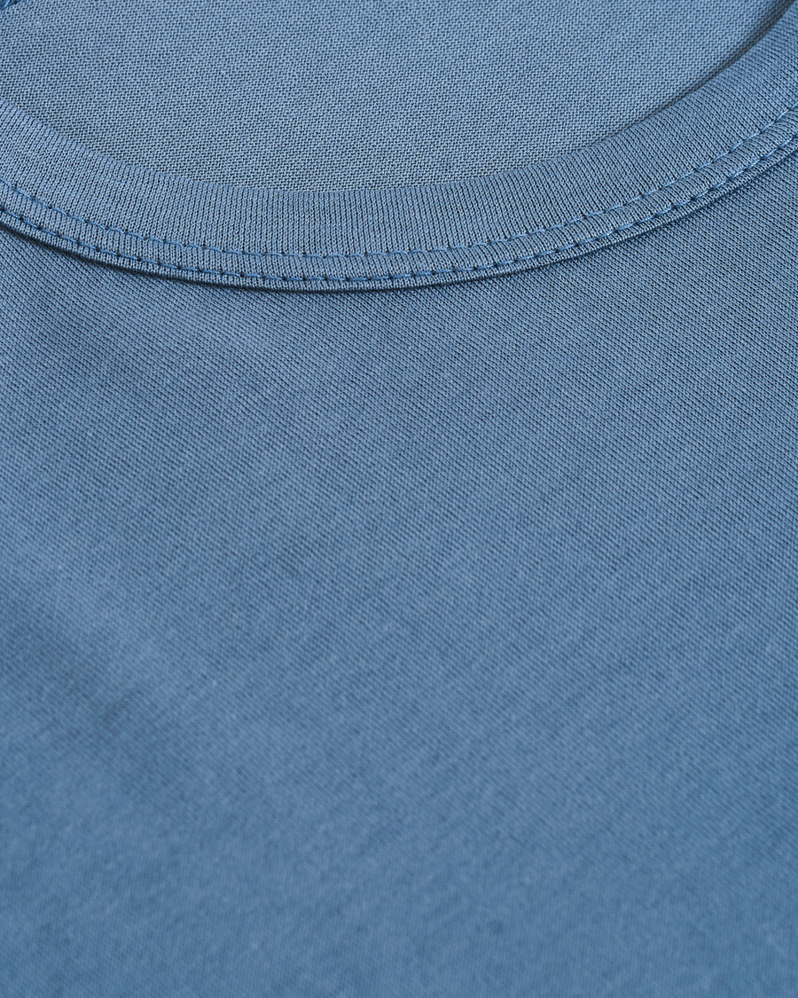 Heren | T-shirts | Sunspel | Crew Neck Cotton Tee Blue Slate
