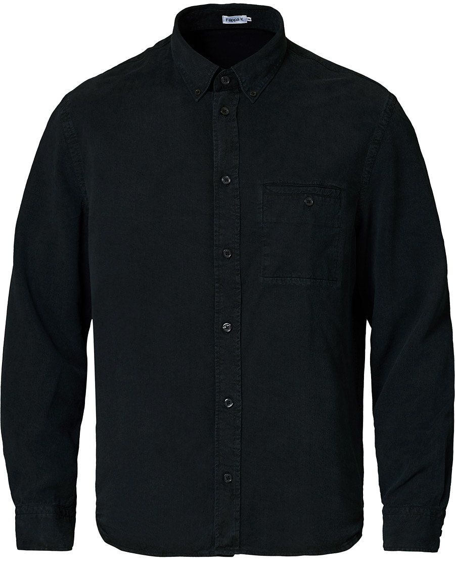 Heren | Overhemden | Filippa K | Zachary Tencel Shirt Almost Black
