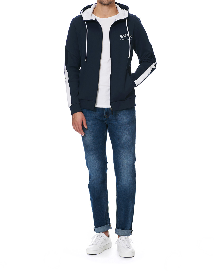 Heren | Truien | BOSS GREEN | BOSS Athleisure Saggy Full-Zip Hoodie Navy