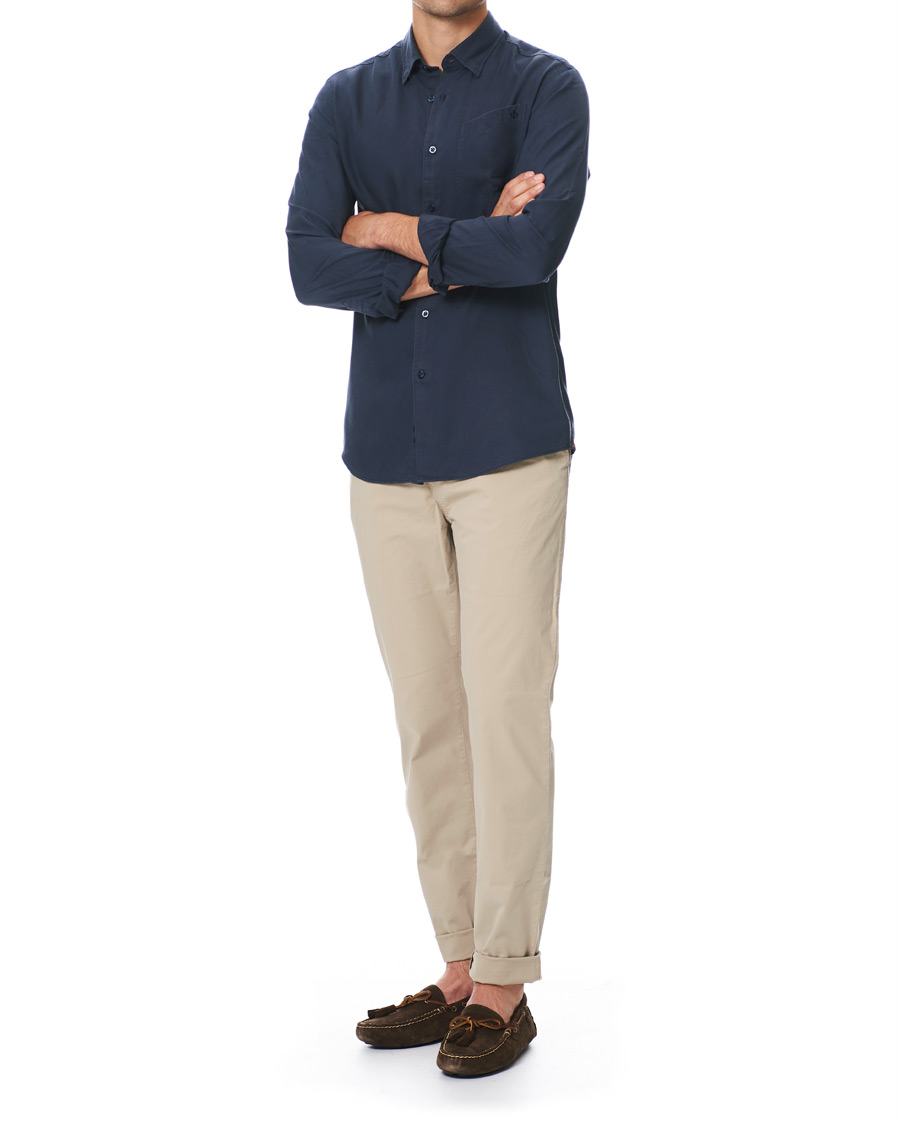 Heren | Overhemden | Morris | Alvin Tencel Shirt Navy