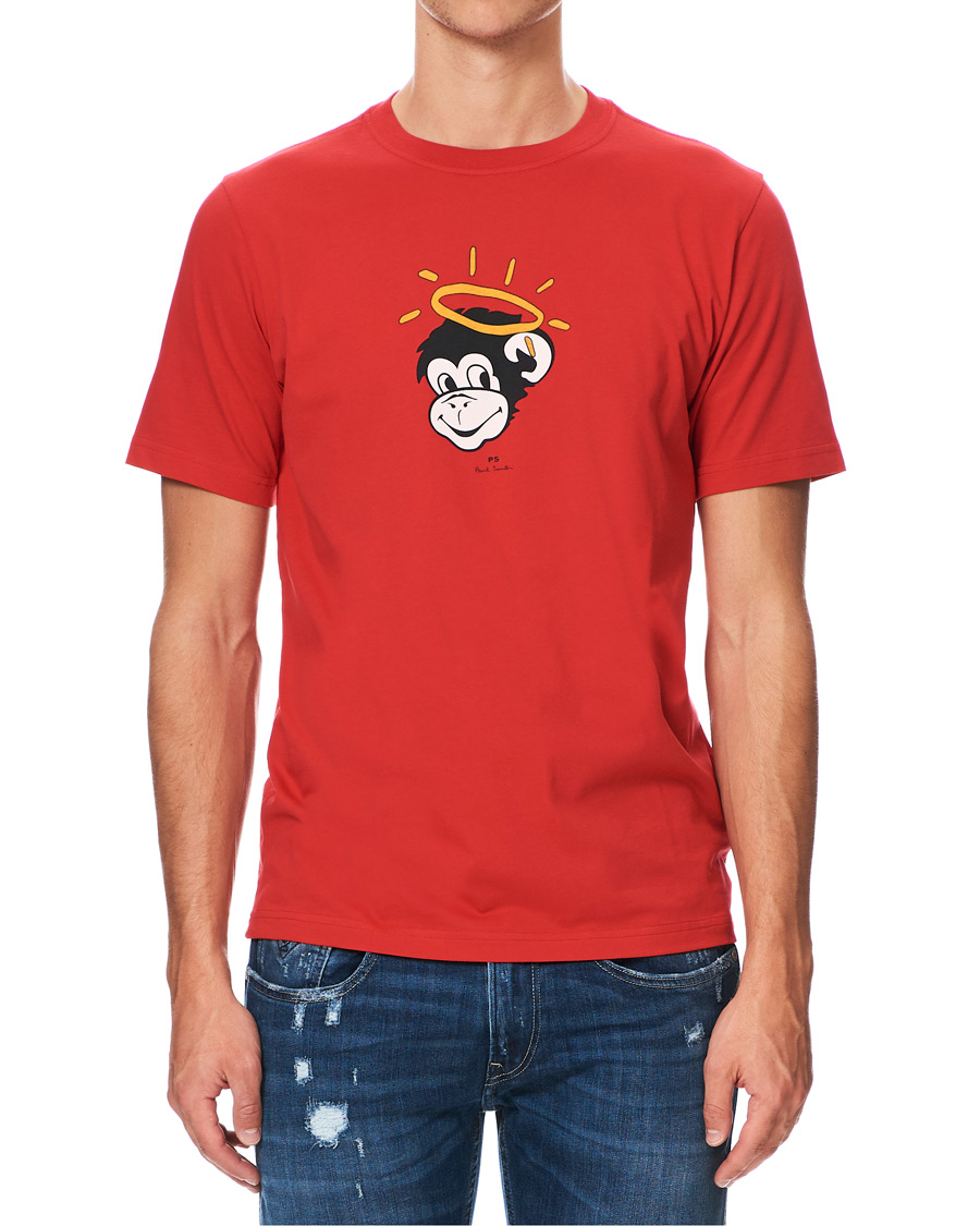 Heren | T-shirts | PS Paul Smith | Regular Fit Monkey Halo Tee Red