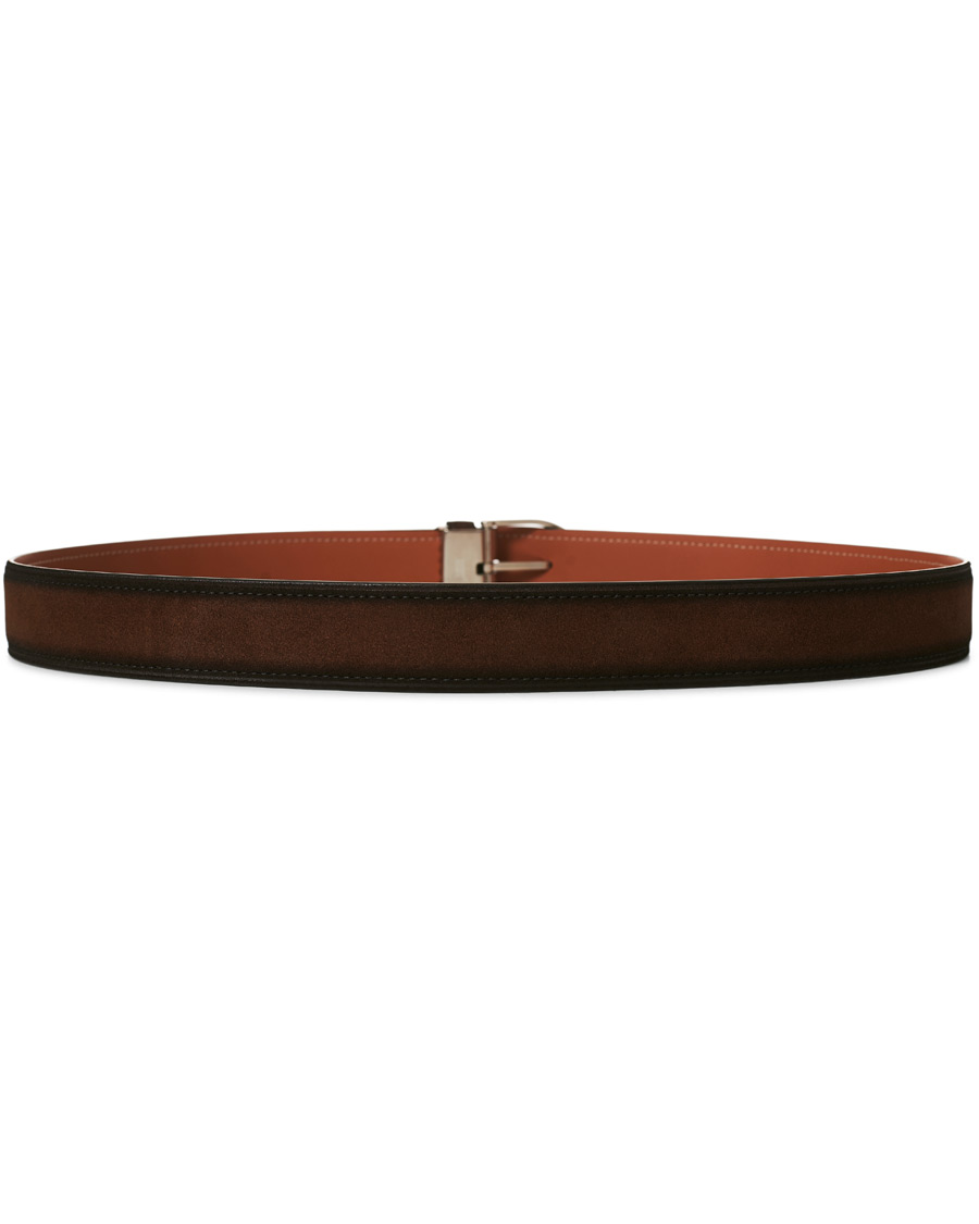 Heren | Montblanc Horseshoe Buckle Belt 35mm Light Brown Suede | Montblanc | Horseshoe Buckle Belt 35mm Light Brown Suede