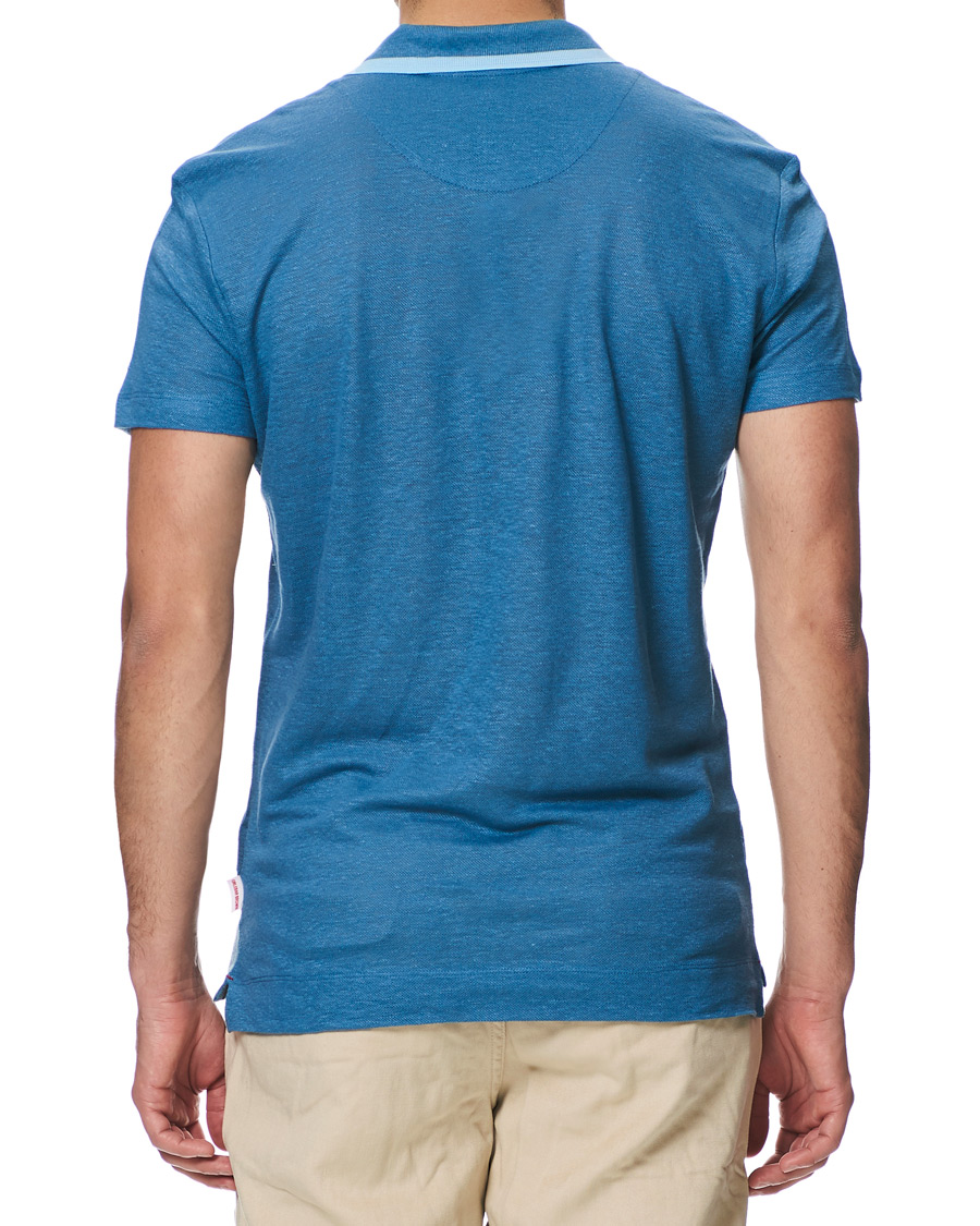 Heren | Polo's | Orlebar Brown | Felix Linen Polo Blue Haze/Washed Indigo