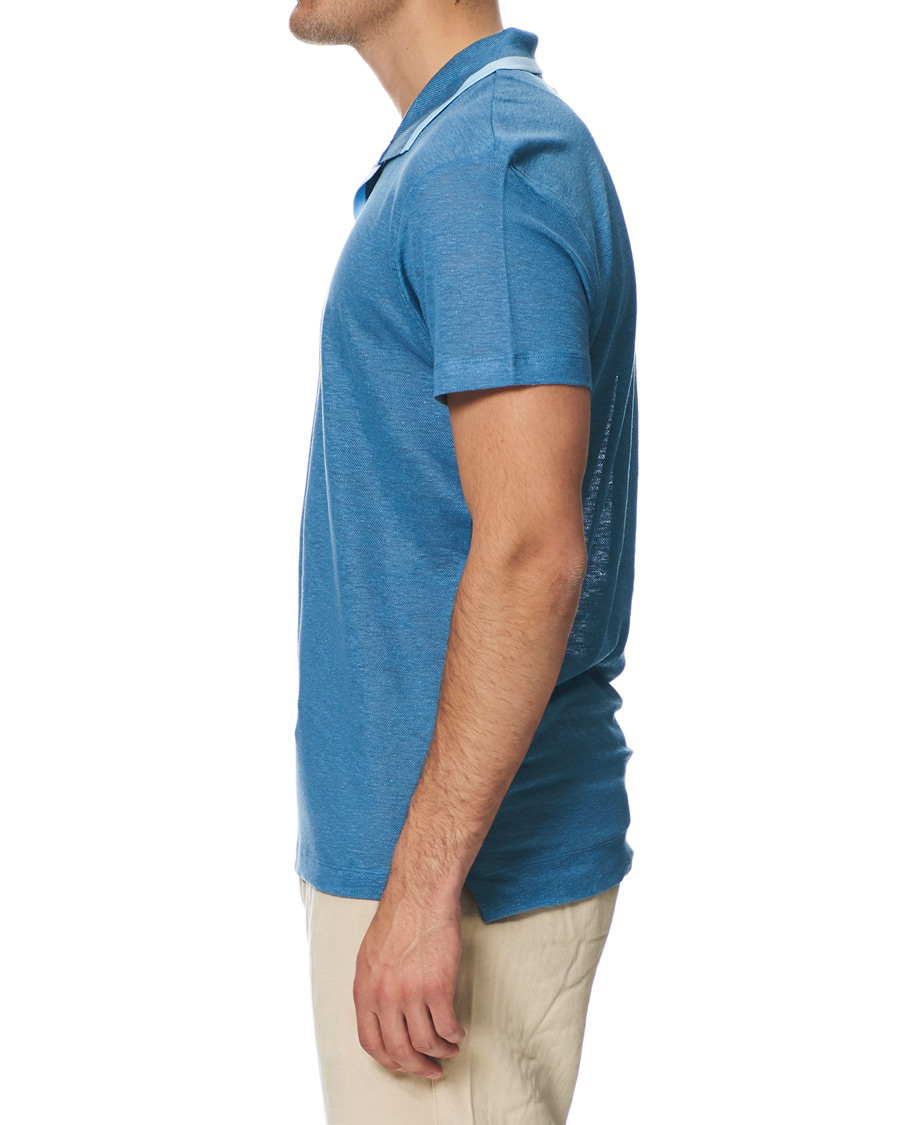 Heren | Polo's | Orlebar Brown | Felix Linen Polo Blue Haze/Washed Indigo