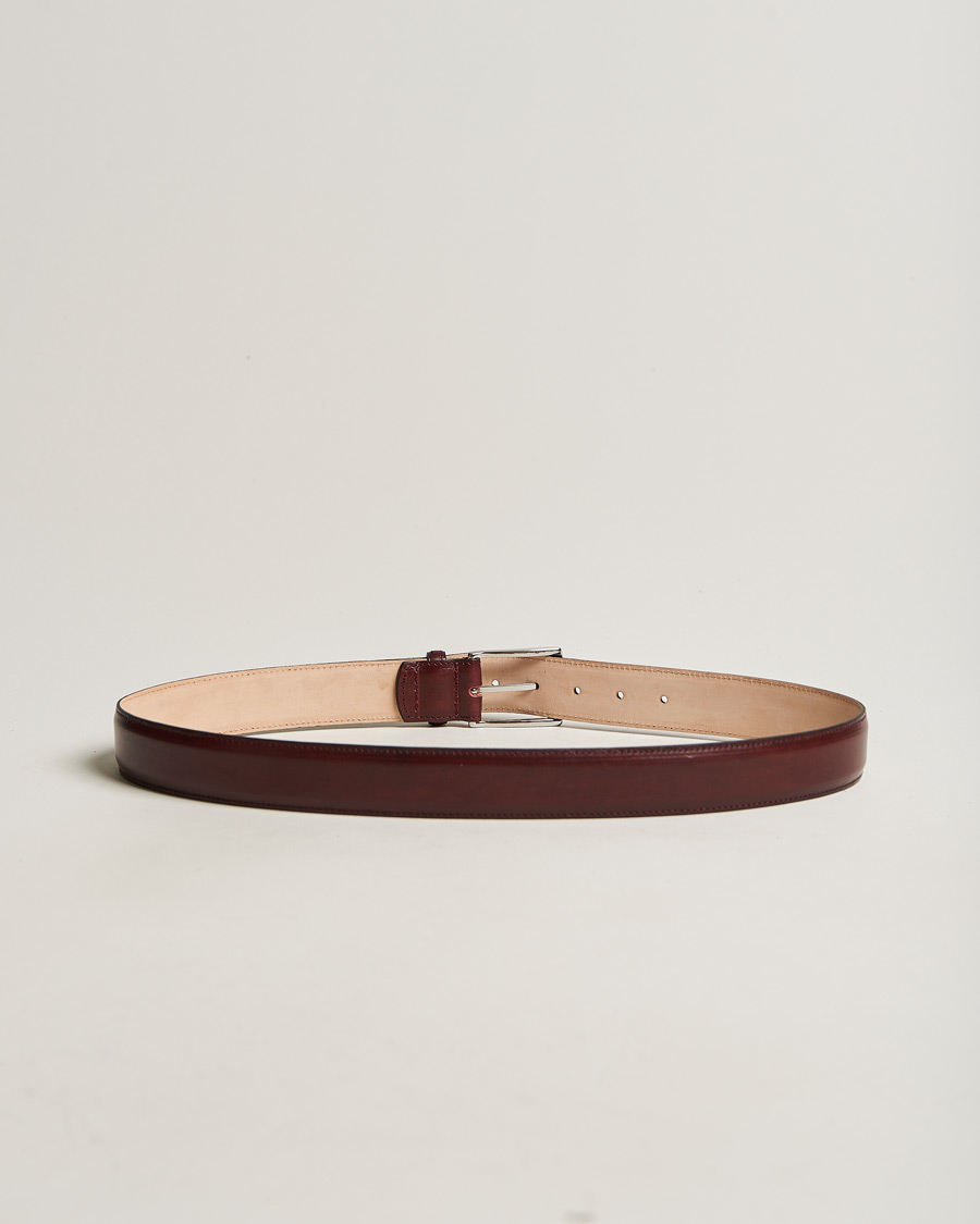 Heren | Riemen | Loake 1880 | Henry Leather Belt 3,3 cm Burgundy