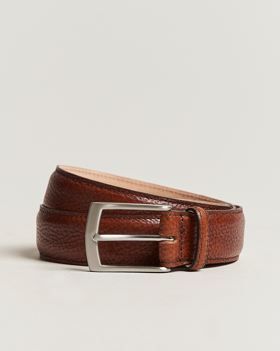 Heren | Riemen | Loake 1880 | Henry Grained Leather Belt 3,3 cm Mahogany