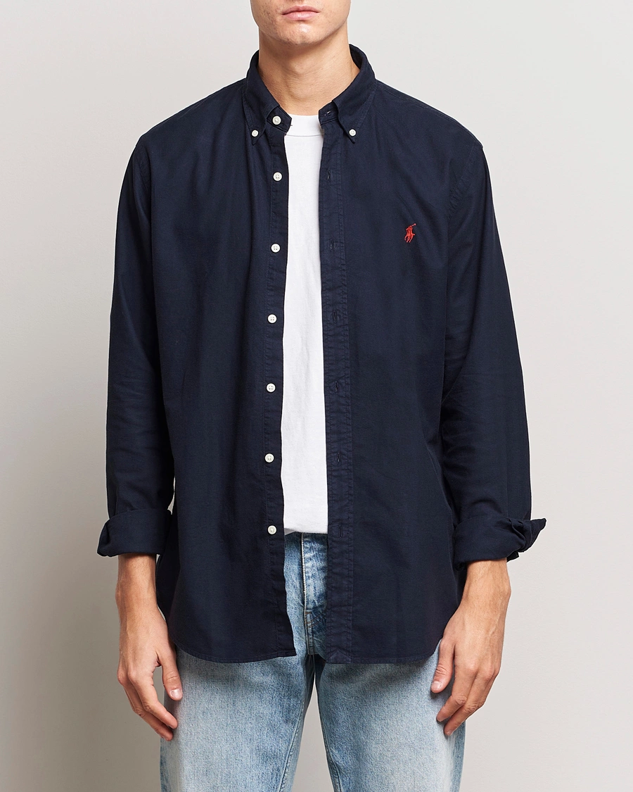 Heren |  | Polo Ralph Lauren | Custom Fit Garment Dyed Oxford Shirt Navy