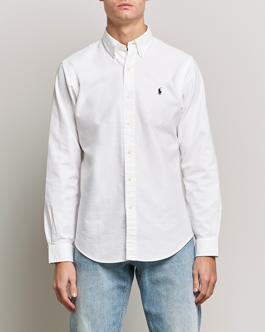 Heren | Smart casual | Polo Ralph Lauren | Custom Fit Garment Dyed Oxford Shirt White