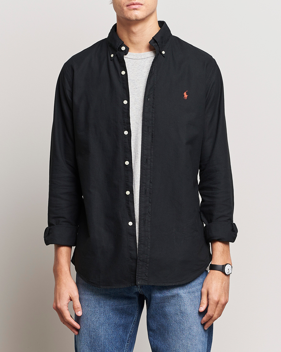 Heren | Oxford overhemden | Polo Ralph Lauren | Custom Fit Garment Dyed Oxford Shirt Black