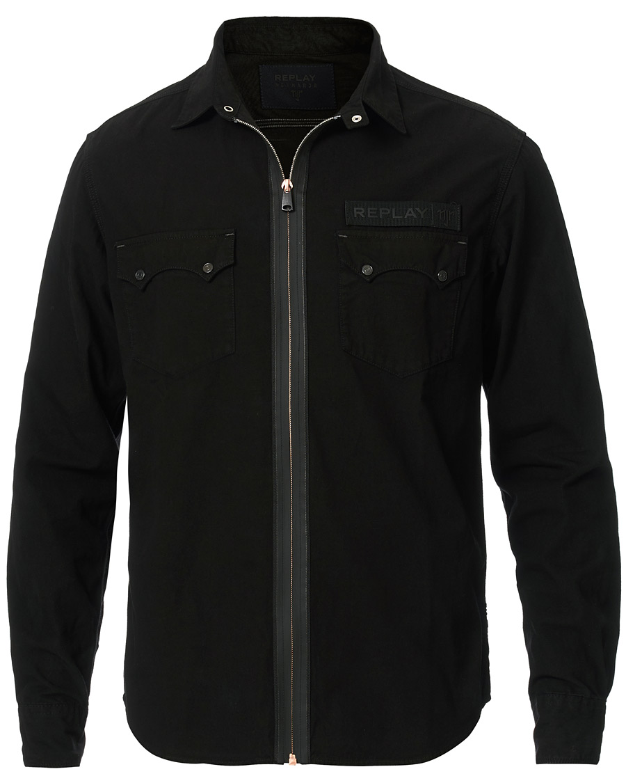 Heren | Overhemden | Replay | Neymar JR Denim Full Zip Overshirt Black