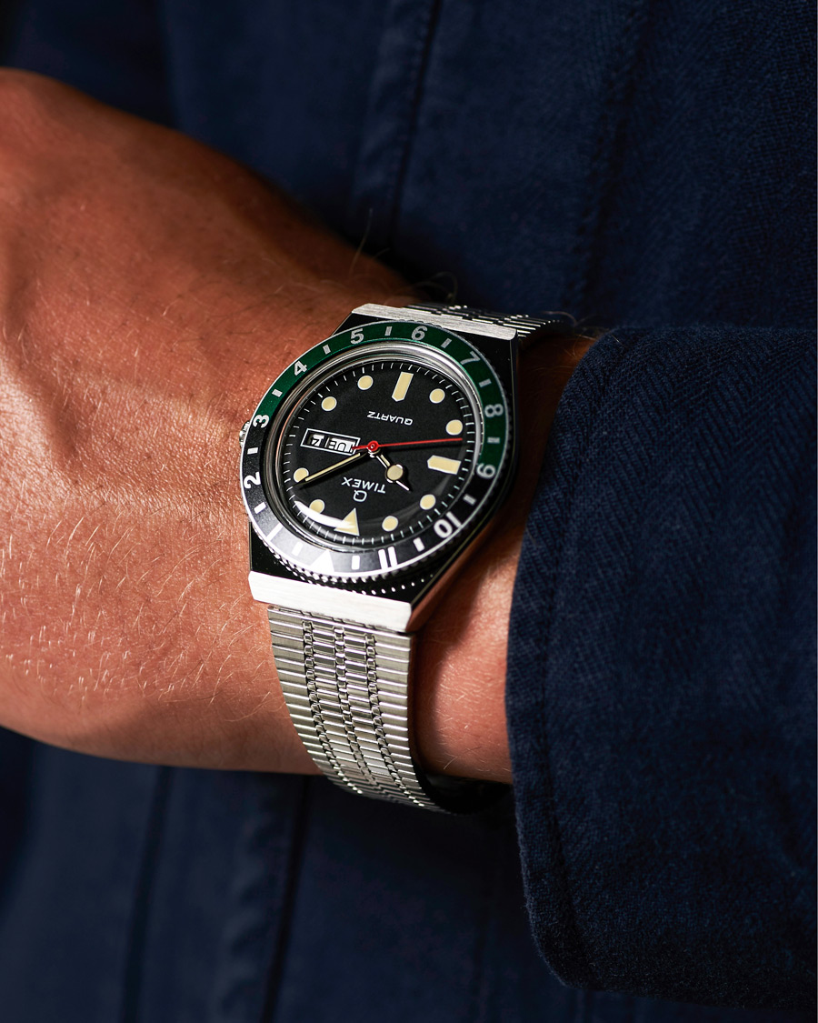Heren | Roestvrijstalen band | Timex | Q Reissue 1979 Black/Green