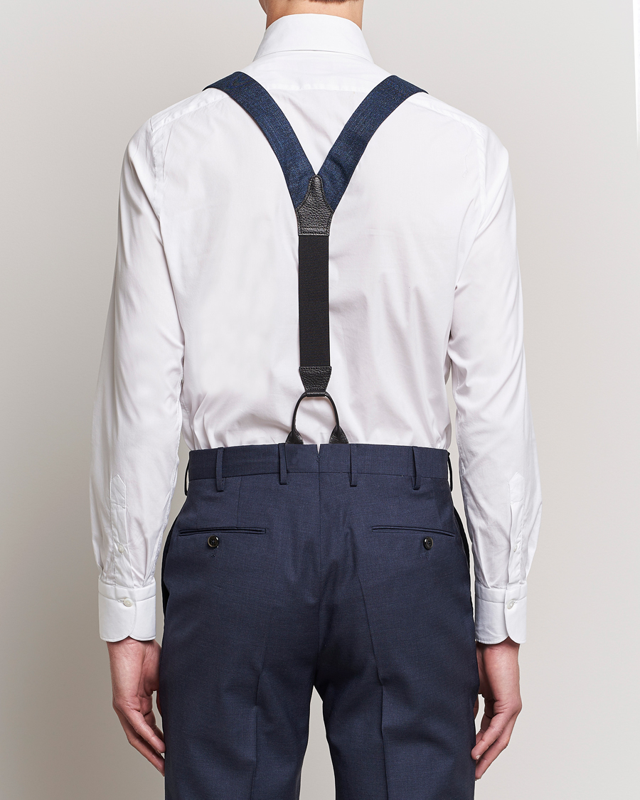 Heren | Albert Thurston Hardy Minnis Bamboo Braces 38mm Navy | Albert Thurston | Hardy Minnis Bamboo Braces 38mm Navy