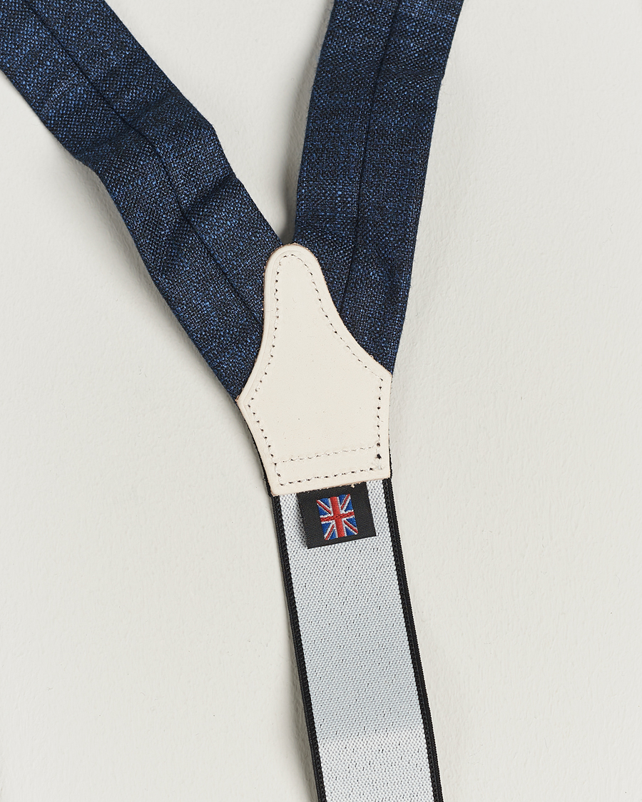 Heren | Albert Thurston Hardy Minnis Bamboo Braces 38mm Navy | Albert Thurston | Hardy Minnis Bamboo Braces 38mm Navy
