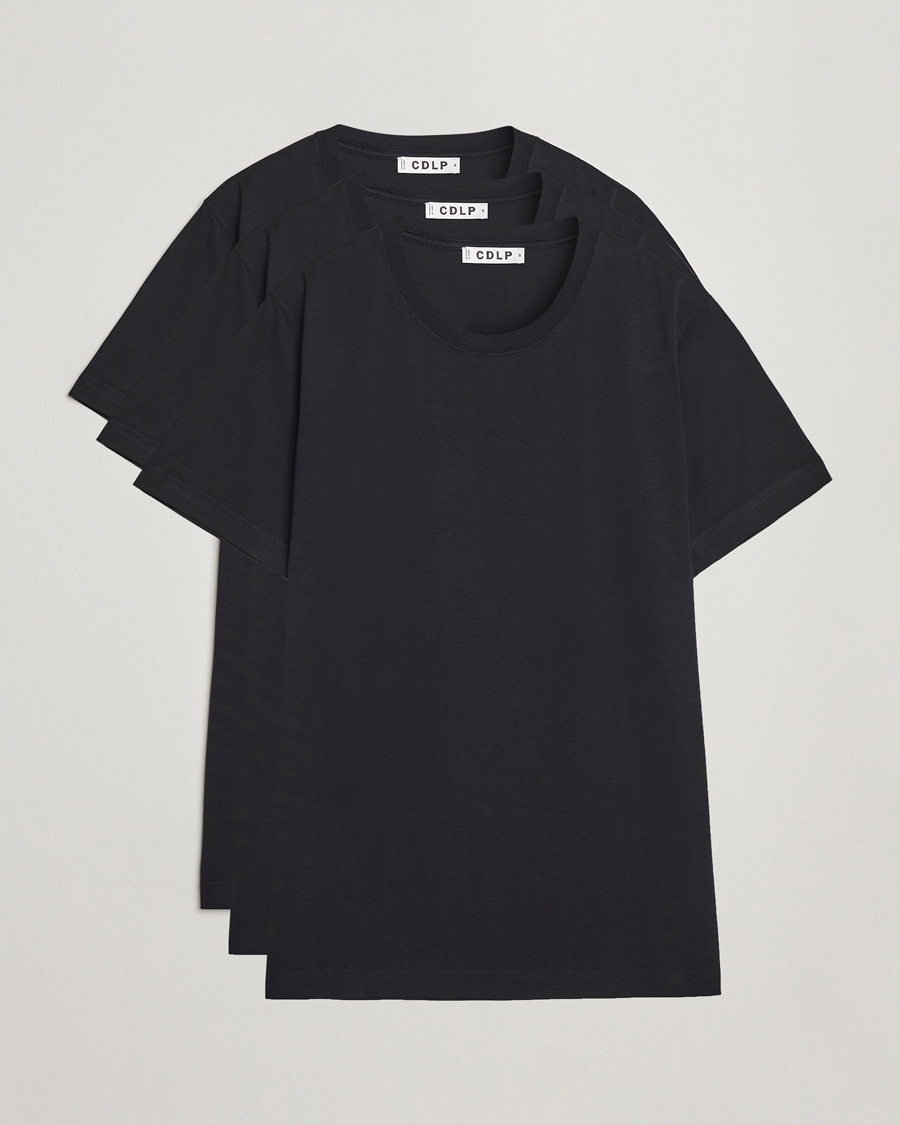 Heren | T-shirts | CDLP | 3-Pack Midweight T-Shirt Black