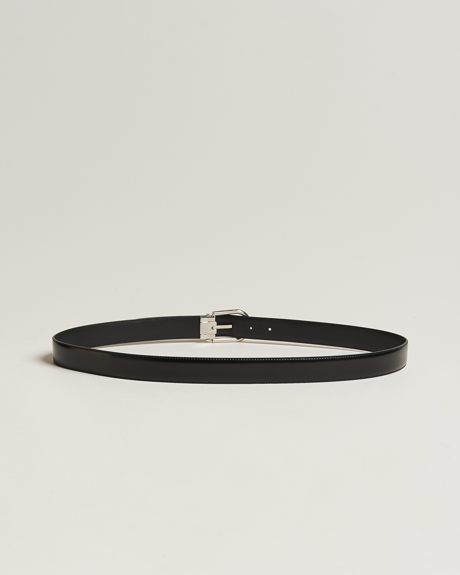 Men | Montblanc | Montblanc | Horseshoe Coated Buckle 30mm Leather Belt Black