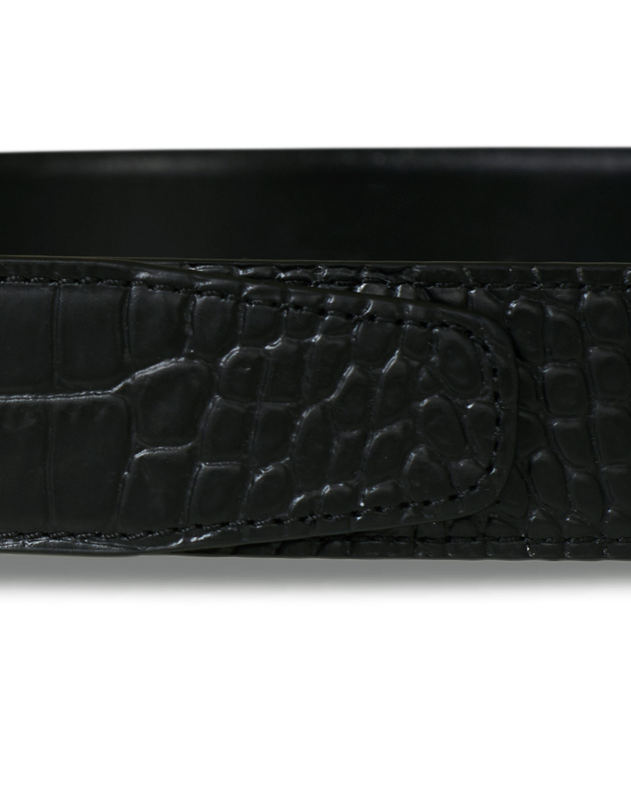 Heren | Montblanc Square Buckle Alligator Printed 35mm Leather Belt Black | Montblanc | Square Buckle Alligator Printed 35mm Leather Belt Black