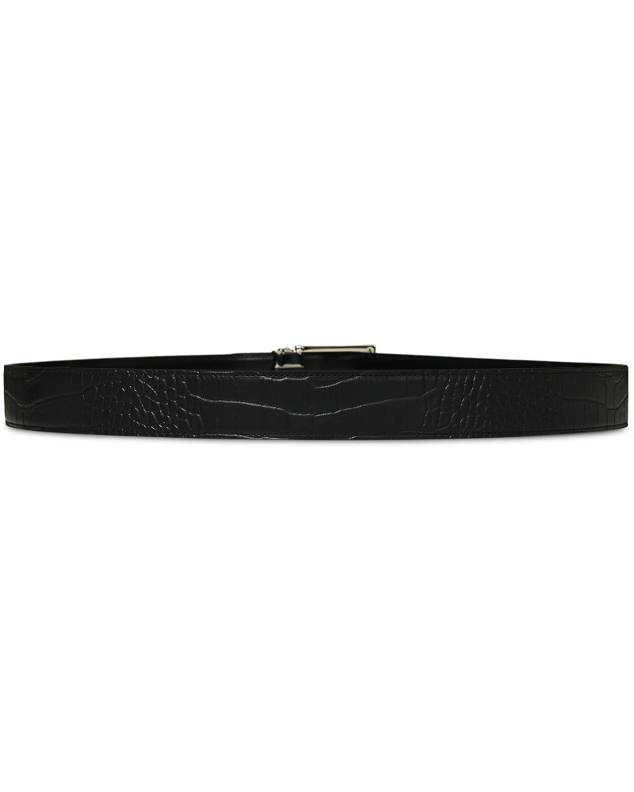 Heren | Montblanc Square Buckle Alligator Printed 35mm Leather Belt Black | Montblanc | Square Buckle Alligator Printed 35mm Leather Belt Black