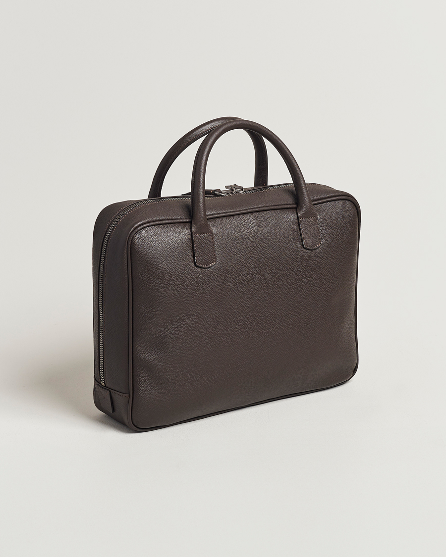 Heren | Accessoires | Anderson's | Full Grain Leather Briefcase Dark Brown