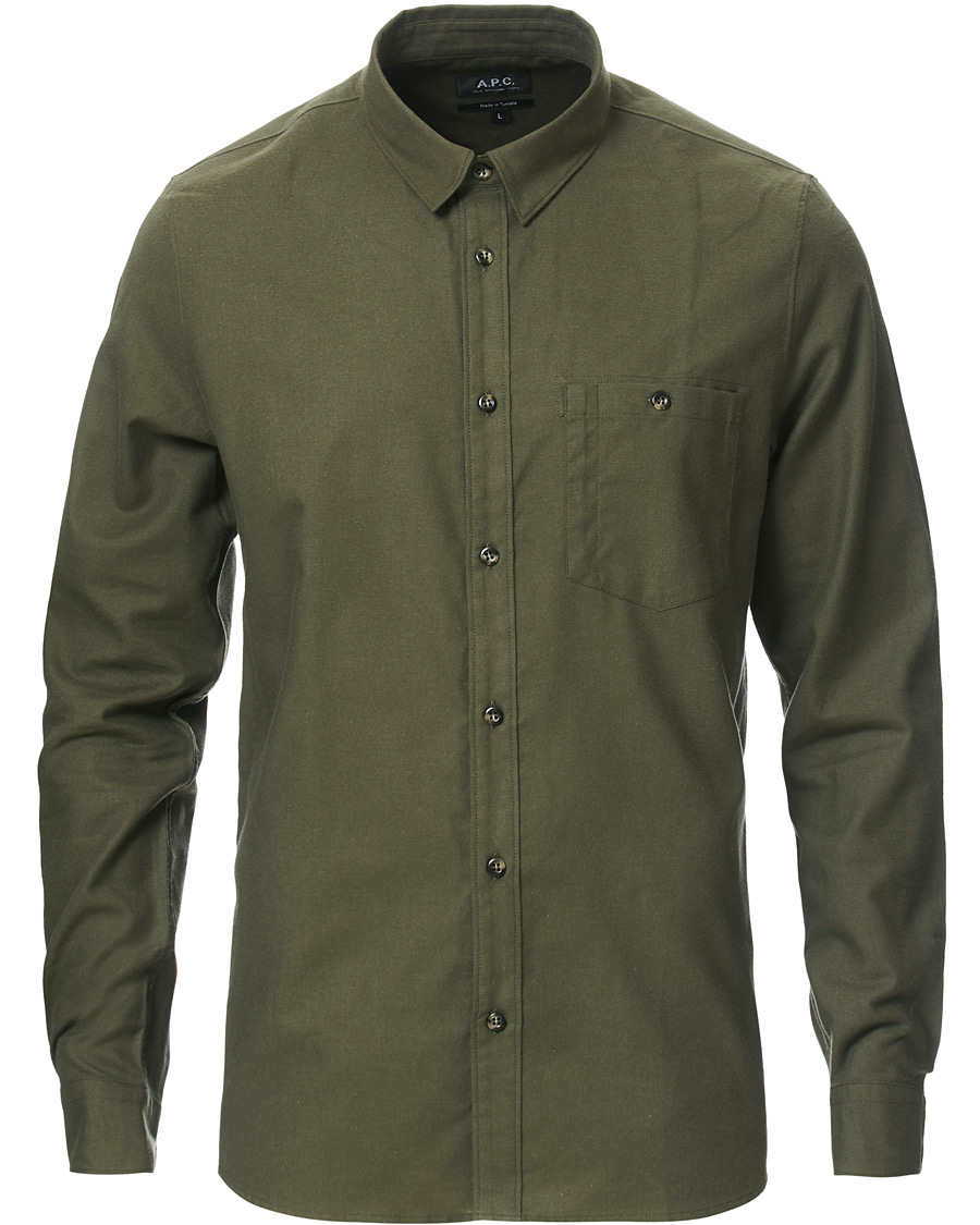Heren | Overhemden | A.P.C. | Chicago Flannel Shirt Dark Green