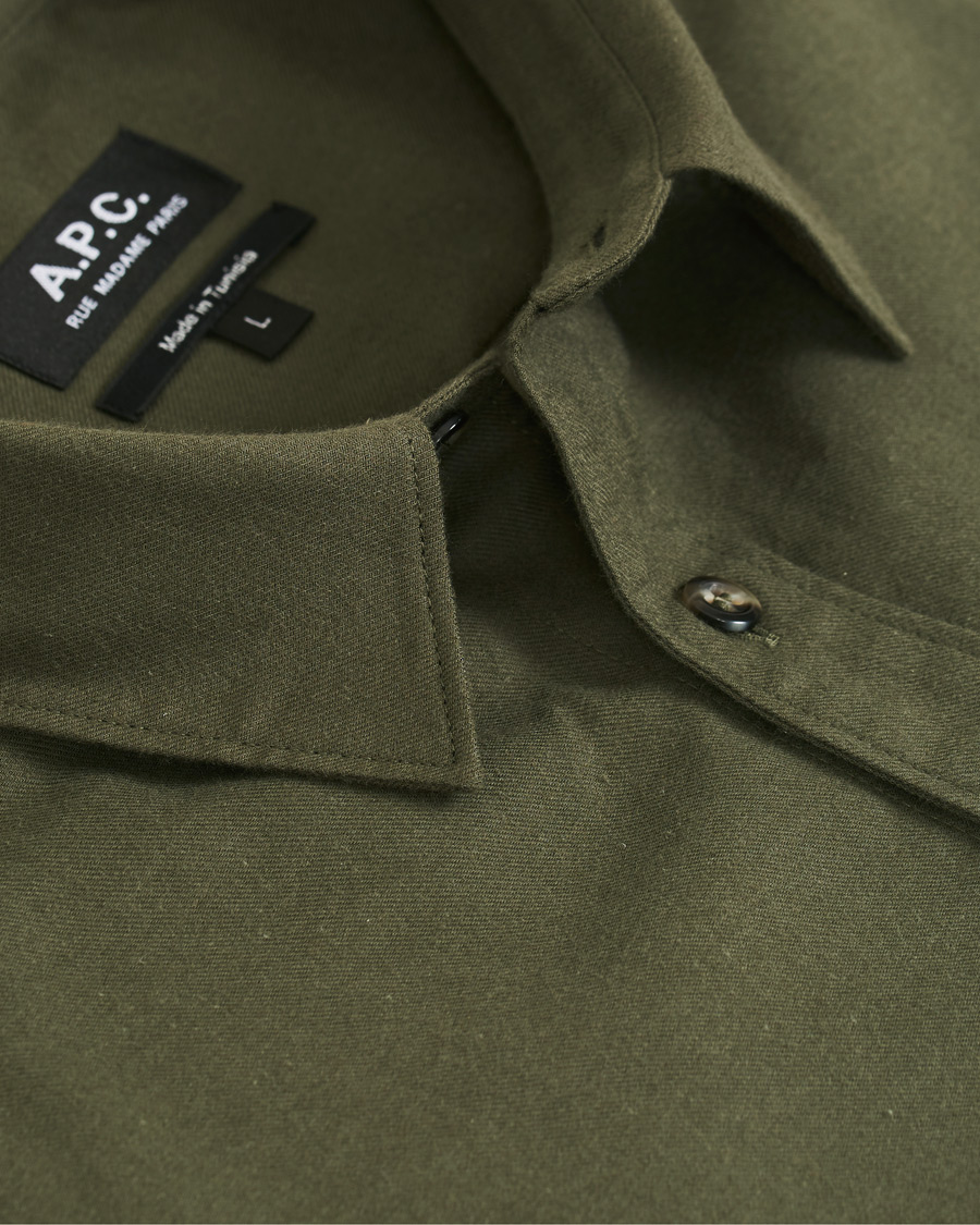 Heren | Overhemden | A.P.C. | Chicago Flannel Shirt Dark Green