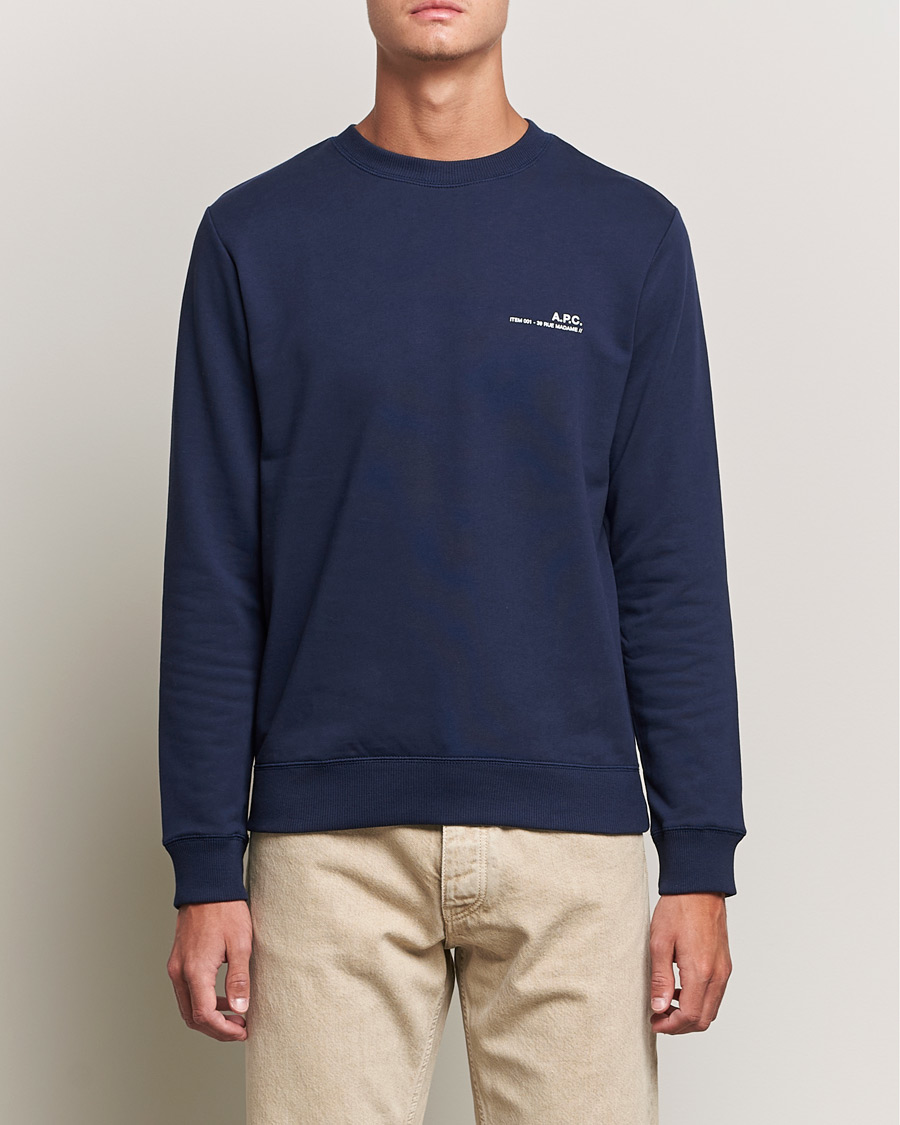 Heren | Truien | A.P.C. | Item Crew Neck Sweatshirt Navy