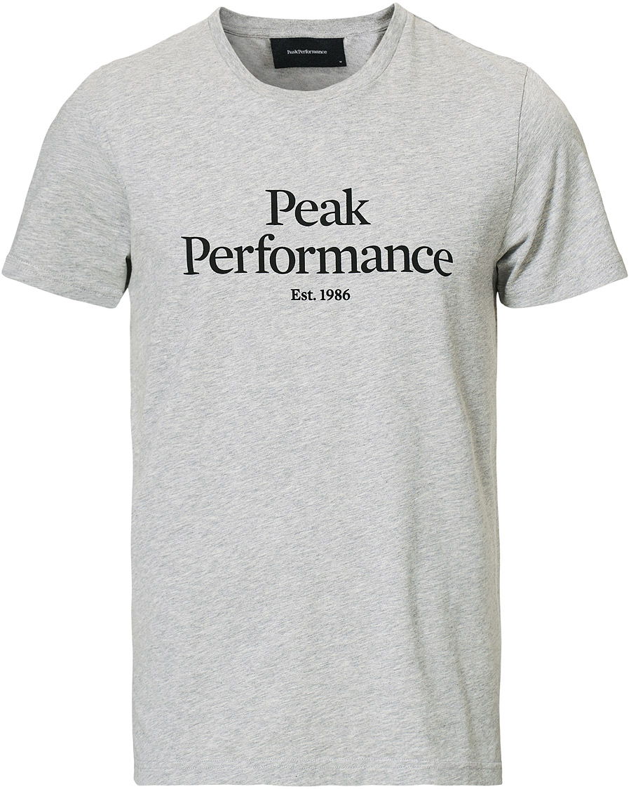 Heren | T-shirts | Peak Performance | Original Logo Crew Neck Tee Light Grey Melange