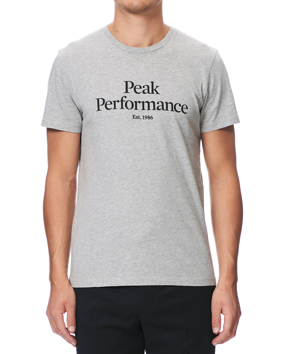 Heren | T-shirts | Peak Performance | Original Logo Crew Neck Tee Light Grey Melange