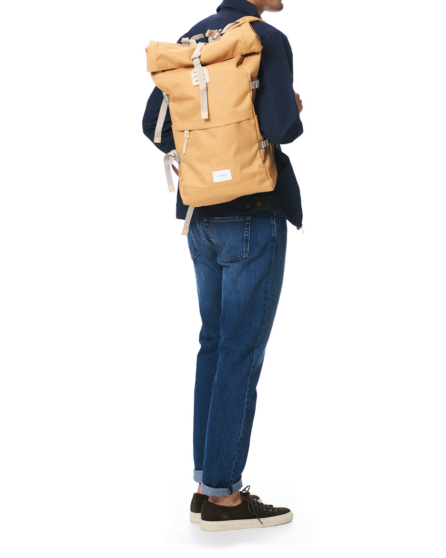 Heren | Sandqvist Bernt Cordura Eco Made Roll Top Backpack Yellow | Sandqvist | Bernt Cordura Eco Made Roll Top Backpack Yellow