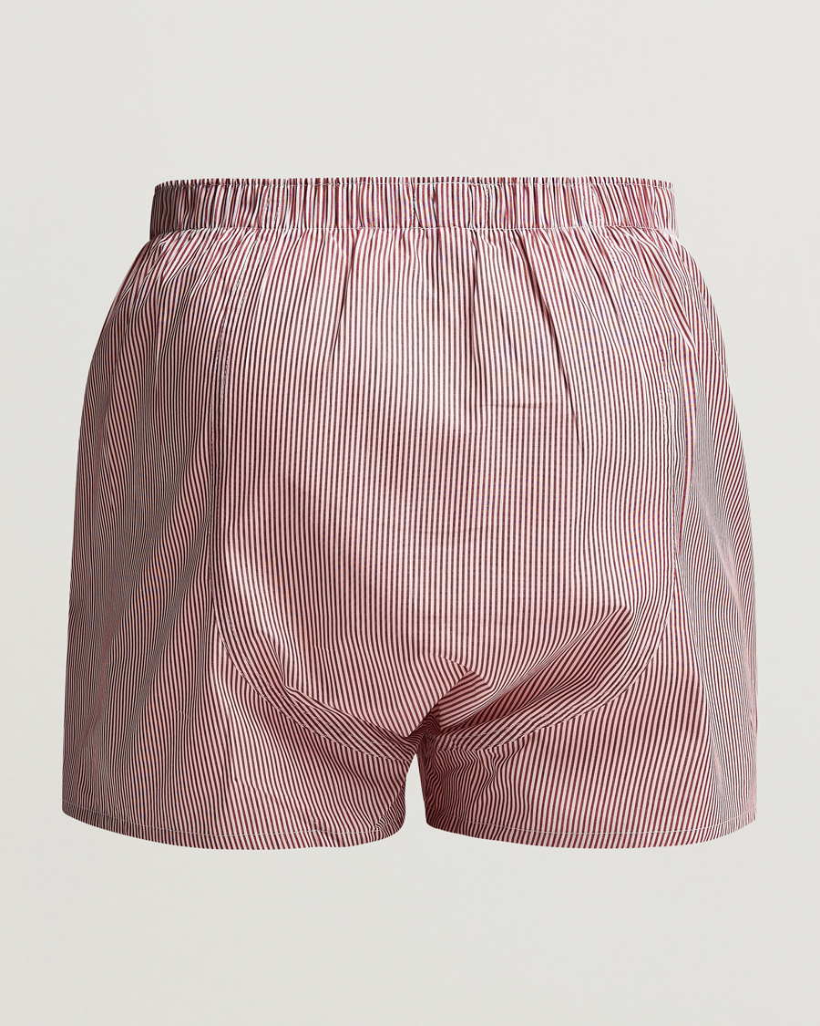 Heren | Ondergoed | Sunspel | Classic Woven Cotton Boxer Shorts Red/White