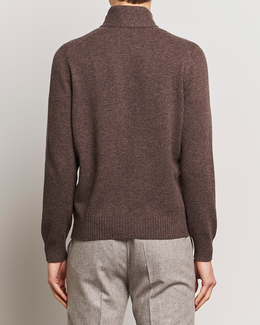 Heren | Truien | Gran Sasso | Heavy Wool Cardigan Brown Melange