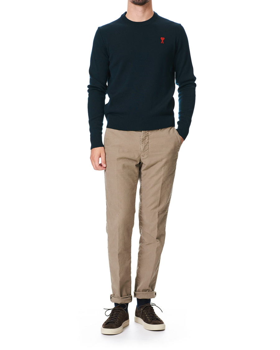 Heren | Truien | AMI | Heart Logo Merino Sweater Dark Green