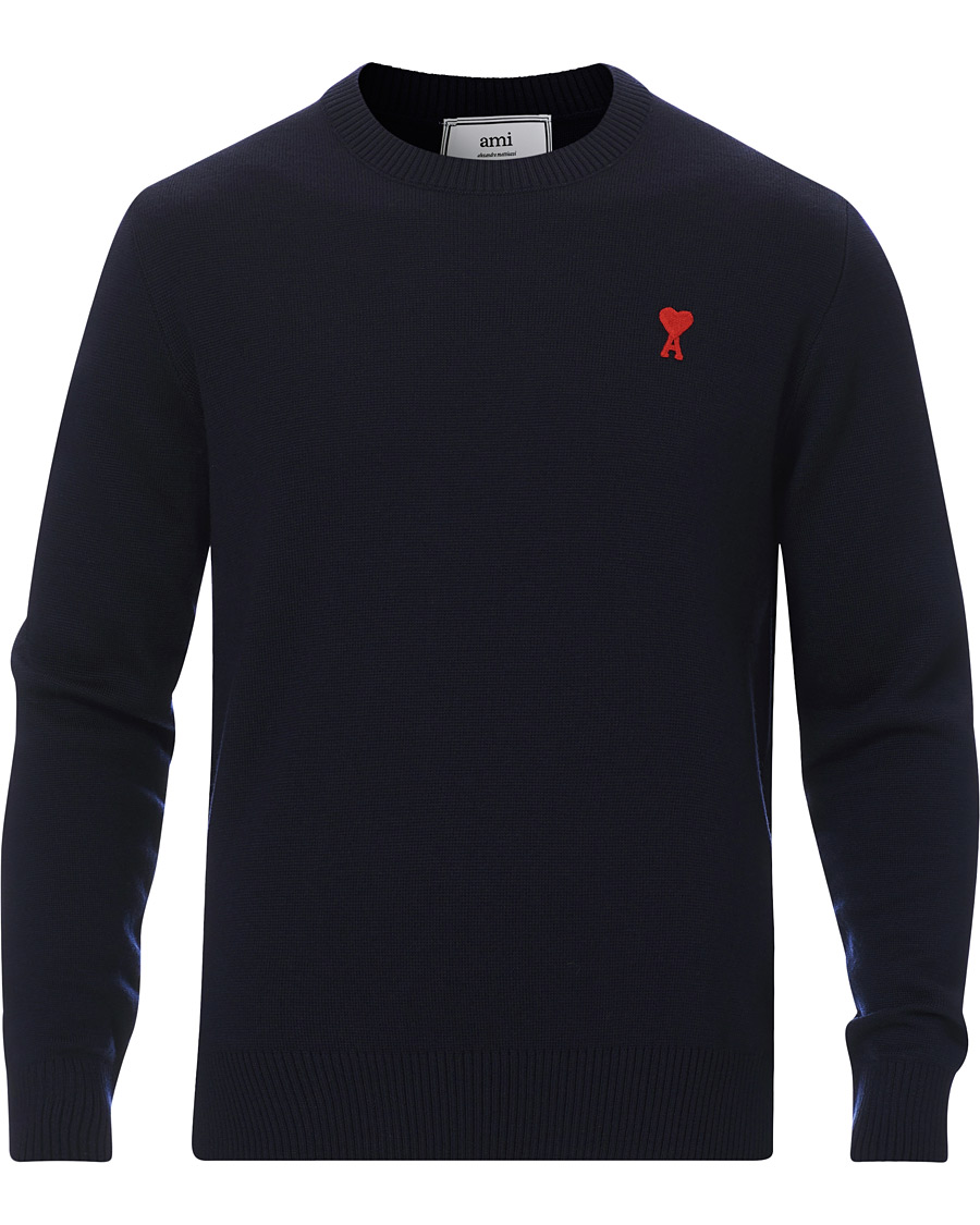 Heren | Truien | AMI | Heart Logo Merino Sweater Navy