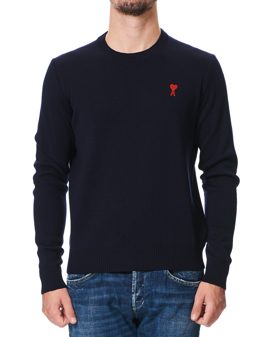 Heren | Truien | AMI | Heart Logo Merino Sweater Navy
