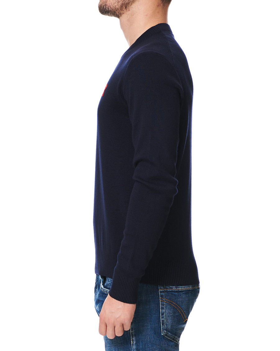Heren | Truien | AMI | Heart Logo Merino Sweater Navy