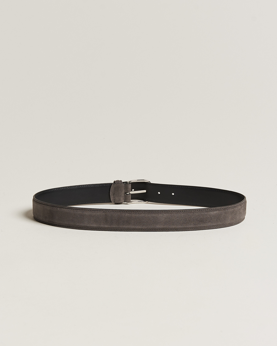 Heren | Afdelingen | Anderson's | Suede 3,5 cm Belt Grey