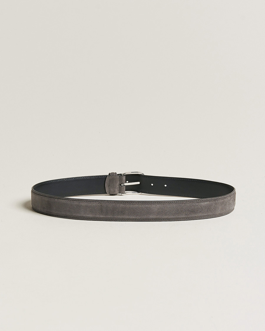 Heren | Riemen | Anderson's | Suede 3,5 cm Belt Grey