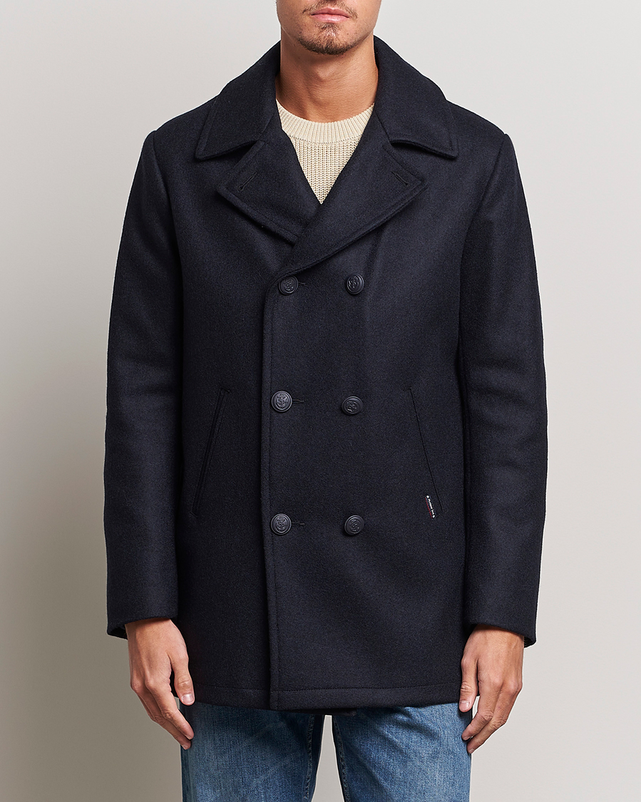 Heren | Basics | Armor-lux | Kermor Wool Peacoat Navy