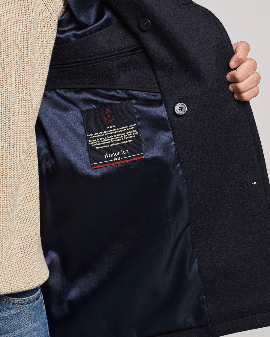 Heren | Jassen | Armor-lux | Kermor Wool Peacoat Navy